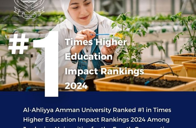 للسنة الرابعة على التوالي … عمان الأهلية الأولى على الجامعات الأردنية بتصنيف التايمز لتأثير الجامعات