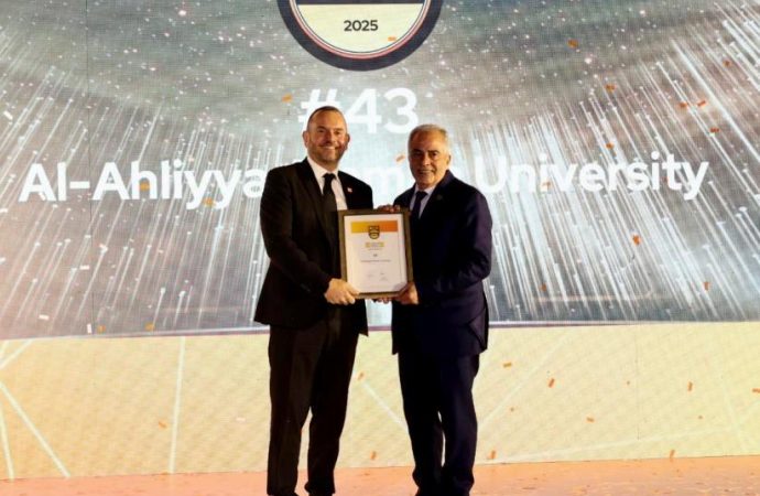 عمان الأهلية تتصدّر بالمرتبة الأولى على الجامعات الخاصة الأردنية بتصنيف QS Arab 2025 وبالمرتبة 43 عربياً