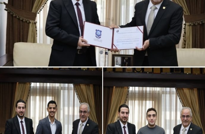 رئيس عمان الأهلية يكرّم فريق الجامعة الفائز بالمركز الثاني محلياً بمسابقة IEEE  للأمن السيبراني والأول في فئة الويب المتقدّم