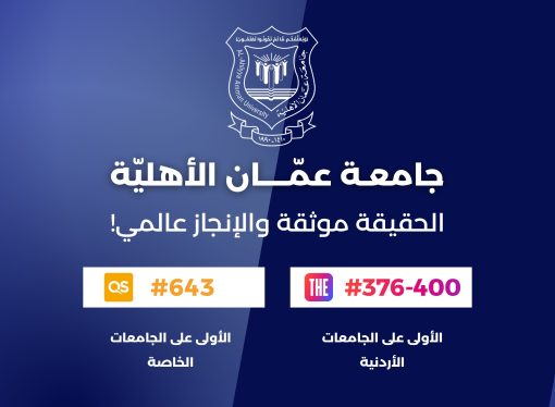 فخر الإنجازات … عمان الأهلية الأولى محلياً وبالمرتبة  376-400 عالميا بتصنيف التايمز 2027