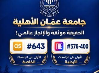 الشمس لا تُغطى بغربال .. عمان الأهلية تتصدّر الجامعات محلياً وتعتلي أفضل المراتب العالمية
